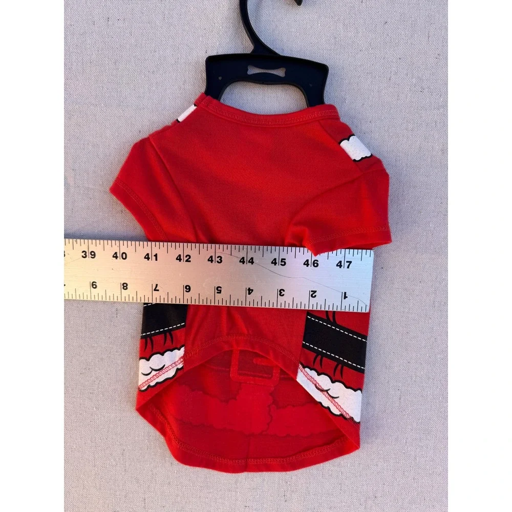 Christmas Santa Claus Dog Shirt Red Holiday Pet Costume Tee Small